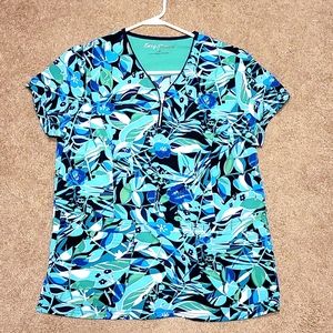 Easy Stretch by Uniform Advantage Floral/ Tropical Scrub Top